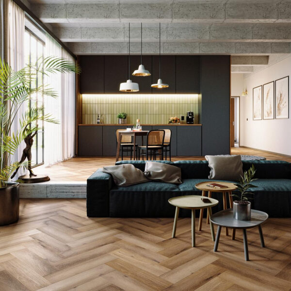 SPC Click Amaron Herringbone – GEORGETOWN OAK – 5mm CA 147