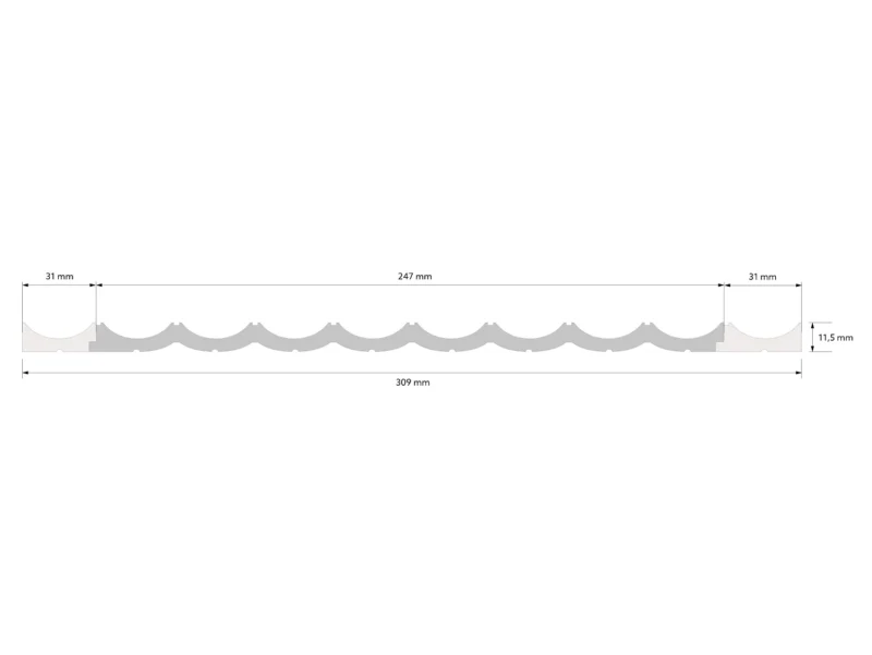 Riflaj decorativ polimer dur WP002 247x13x2700 mm 5