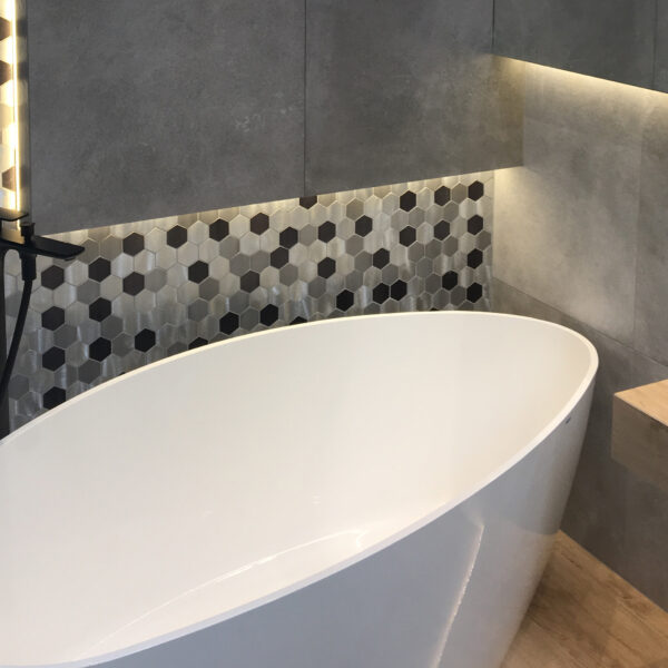 Mozaic metalic Allumi Grey Hexagon Mix 48