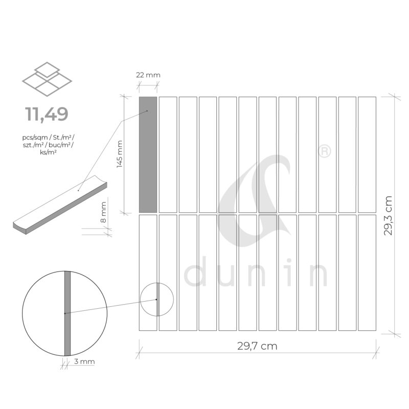 Mozaic ceramic Kitkat Grey 7