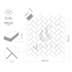 Mozaic pardosela Eastern White Herringbone 48 12