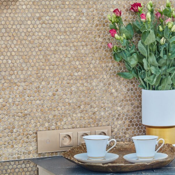 Mozaic ceramic Allumi Gold Hexagon 14
